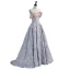 Charming Fashion Sky Blue Prom Dresses 2022 A-Line / Princess Strapless Sleeveless Backless Floor-Length / Long Prom Formal Dresses