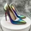 Ovanlig Gradient-Färg Laser Afton Pumps 2025 12 cm Stilettklackar Spetsiga Högklackade