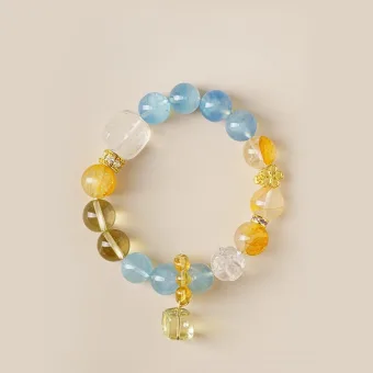 High End Fashion Yellow Handmade Natural Crystal Bracelets 2025 Accessories