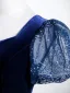 Vintage / Retro Royal Blue Glitter Rhinestone Prom Dresses 2025 A-Line / Princess Square Neckline Short Sleeve Backless Floor-Length / Long Prom Formal Dresses