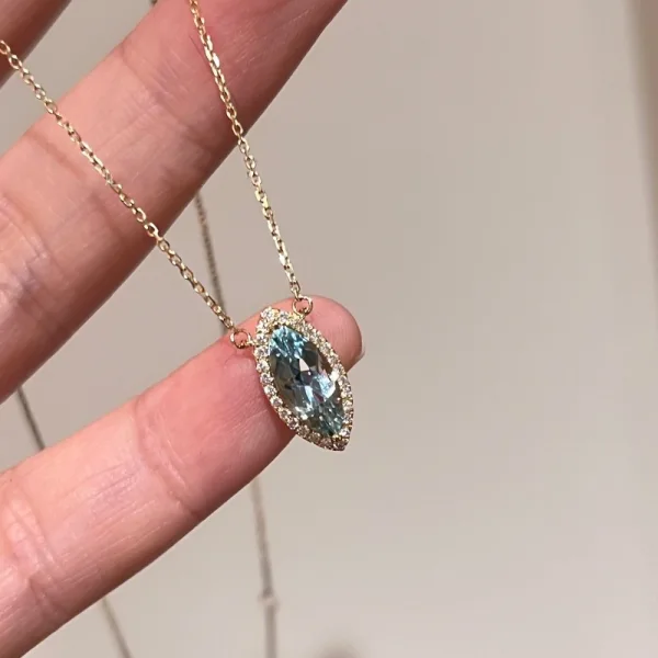 Vintage / Retro Sky Blue Zircon Evening Party Accessories Necklaces 2023