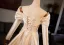 Vintage / Retro Champagne Satin Wedding Dresses 2024 Trumpet / Mermaid V-Neck Long Sleeve Backless Sweep Train Wedding