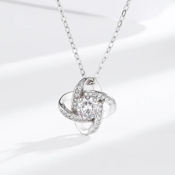 Modest / Simple Silver Rhinestone Sterling Silver Necklaces Accessories 2023