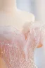 Glitzernden Pink Perlenstickerei Pailletten Ballkleider 2023 A Linie Off Shoulder Ärmellos Rückenfreies Sweep / Pinsel Zug Ball Festliche Kleider
