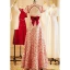 Vintage / Retro Chinese style Red Printing Cheongsam 2022 A-Line / Princess High Neck Short Sleeve Backless Pearl Bow Floor-Length / Long Evening Party Cheongsam / Qipao