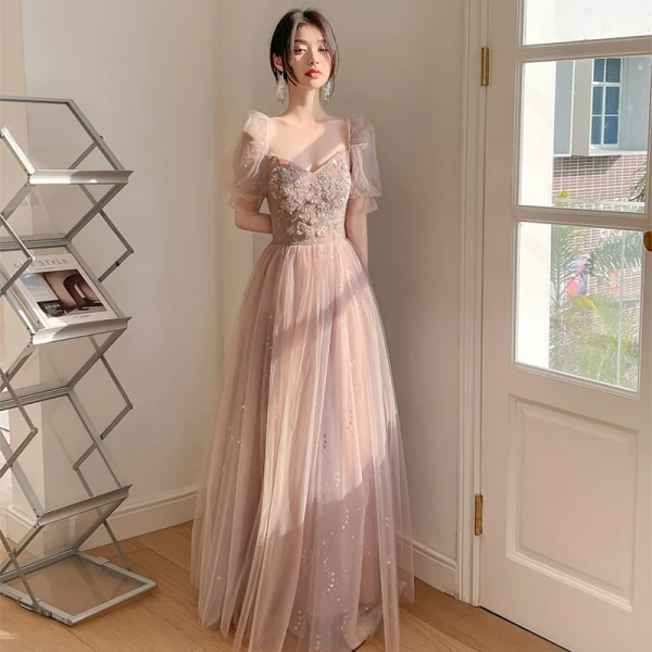 elegant sequins bridesmaid dresses with sleeves Plus Size V-neck Sequin Mesh Sleeves Long Formal Evening Party Dress –  phoehua