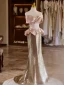 Charmant Zwei Töne Rosa Pailletten Ballkleider 2024 Meerjungfrau Off Shoulder Kurze Ärmel Rückenfreies Sweep / Pinsel Zug Ball Festliche Kleider
