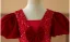 Bling Bling Burgundy Sequins Birthday Flower Girl Dresses 2024 Ball Gown Square Neckline Puffy Short Sleeve Backless Floor-Length / Long