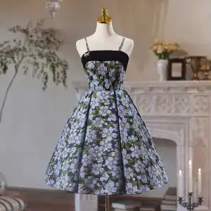 Chic Belle Multi Couleurs Floral De Retour Robe De Graduation 2024 Princesse Bretelles Spaghetti Sans Manches Dos Nu Mi Longues Robe De Ceremonie