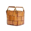 Vintage / Retro Brown Casual Handmade  Braid Women's Bags 2022 Leather Tote Bag Shoulder Bags