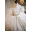 Charming White Beading Sequins Pearl Rhinestone Cascading Ruffles Flower Girl Dresses 2023 Ball Gown Scoop Neck Short Sleeve Sweep Train Birthday Flower Girl Dresses