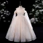 Bling Bling Champagne Sequins Birthday Flower Girl Dresses 2022 Ball Gown Scoop Neck Short Sleeve Floor-Length / Long Flower Girl Dresses