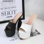 Sexy White Cocktail Party Womens Sandals 2023 17 cm Thick Heels Open / Peep Toe Sandals High Heels