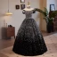 Sparkly Black Sequins Prom Dresses 2024 Ball Gown Off-The-Shoulder Sleeveless Backless Floor-Length / Long Prom Formal Dresses