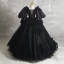 Audrey Hepburn Style Black Evening Party Evening Dresses  2023 Ball Gown Square Neckline Puffy 1/2 Sleeves Backless Court Train Formal Dresses