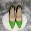 Mode Grön Patchwork  Fest Lackläder Pumps 2022 12 cm Stilettklackar Spetsiga Pumps Högklackade
