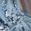 High-end Sky Blue Beading Pearl Sequins Tassel Prom Dresses 2026 Ball Gown Off-The-Shoulder Sleeveless Backless Floor-Length / Long Formal Dresses