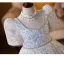 Sparkly White Rhinestone Sequins Birthday Flower Girl Dresses 2026 Ball Gown U-Neck Short Sleeve Backless Floor-Length / Long