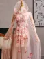 Flower Fairy Blushing Pink Beading Pearl Appliques Prom Dresses 2025 A-Line / Princess Scoop Neck Long Sleeve Backless Floor-Length / Long Formal Dresses