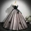 Elegant Black Prom Dresses Ball Gown Appliques 2025 Strapless Sleeveless Backless Floor-Length / Long Prom Formal Dresses