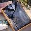 Style Chinois Gris Fendue devant Thé Longueur Promo Cheongsam 2024 Trompette / Sirène Col Haut Manches Courtes