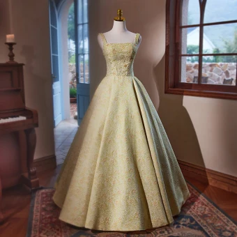 Chic Beautiful Green Beading Printing Prom Dresses 2024 Ball Gown Square Neckline Sleeveless Backless Floor Length Long Prom Formal Dresses