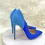 Mode Twee kleuren OL Koninklijk Blauw Suede Pumps 2022 12 cm Naaldhakken / Stiletto Spitse Neus Pumps Hoge Hakken