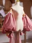 Fashion Candy Pink Gradient-Color Glitter Evening Party shawl 2025 Puffy Short Sleeve
