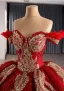 Chinese style Luxury / Gorgeous White Bling Bling Beading Rhinestone Appliques Sequins Wedding Dresses 2025 Ball Gown Off-The-Shoulder Sleeveless Backless Chapel Train
