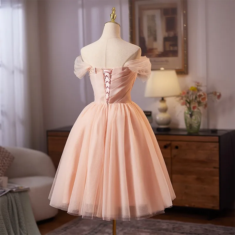 knee length modest homecoming dresses Modest A line Straps Pink Knee Length Satin Prom Dresses Birthday Outf –  PreppyDress