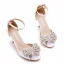 Charmant Weiß Strass Schleife Ball Sandalen Damen 2023 Knöchelriemen 7 cm Stilettos Peeptoes Sandaletten Hochhackige
