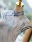 Classy Chinese style Sky Blue Summer Cheongsam 2024 Trumpet / Mermaid High Neck Sleeveless Tea-length