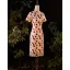 Chinese style Champagne Evening Party Lace Flower Cheongsam 2022 Trumpet / Mermaid High Neck Short Sleeve Knee-Length Cheongsam / Qipao