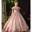 Elegant Candy Pink Sequins Flower Girl Dresses Prom 2022 Ball Gown Scoop Neck Short Sleeve Bow Floor-Length / Long Flower Girl Dresses