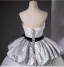 Elegant Grey Bow Sash Printing Prom Dresses 2025 Ball Gown Strapless Sleeveless Backless Floor-Length / Long Prom Formal Dresses