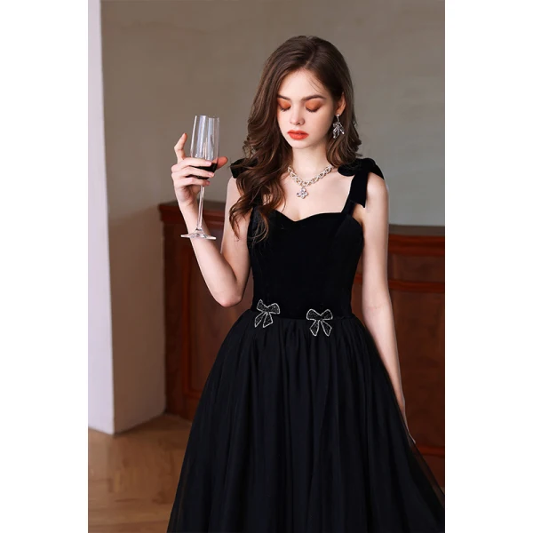 black dress with rhinestone bows Glow Hour Rhinestone Bow Mini Dress