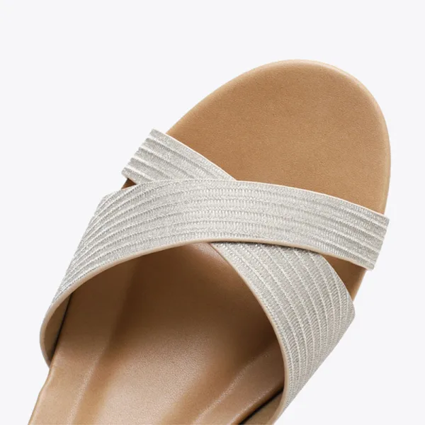 Romeins Champagne Straatkleding Vlecht Sandalen Dames 2022 Enkelband 5 cm Sleehakken Peep Toe Sandalen
