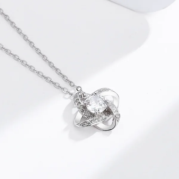 Modest / Simple Silver Rhinestone Sterling Silver Necklaces Accessories 2023
