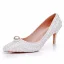 Classic White Pearl 7 cm Stiletto Heels Wedding Shoes 2025 Pointed Toe Wedding Pumps High Heels