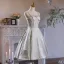 Chinese style Sage Green Beading Lace Flower Short Satin Homecoming Graduation Dresses 2024 A-Line / Princess Spaghetti Straps Sleeveless Backless Formal Dresses