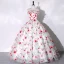Chic / Belle Blanche Appliques Jardin / Extérieur Robe De Bal 2023 Robe Boule Bustier Sans Manches Dos Nu Longue Robe De Ceremonie
