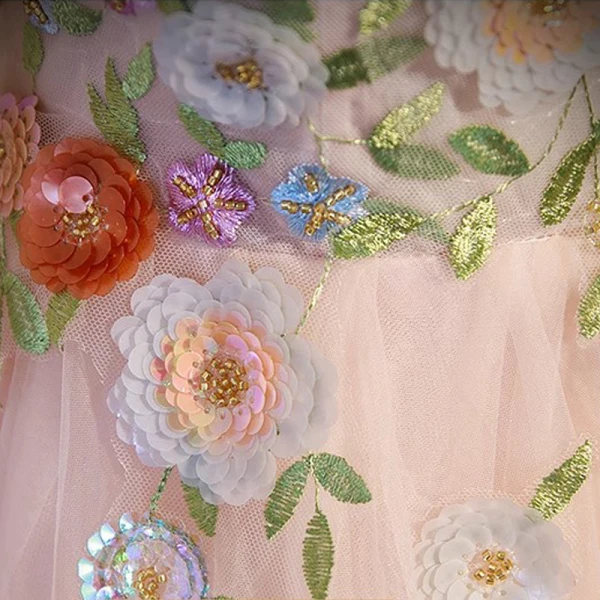 Blumenfee Rosa Pailletten Spitze Blumen Ballkleider 2023 A Linie Off Shoulder Ärmellos Rückenfreies Lange Ball Festliche Kleider