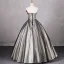 Unusual Grey Two Tone Satin Prom Dresses 2024 Ball Gown Strapless Sleeveless Backless Floor-Length / Long Prom Formal Dresses