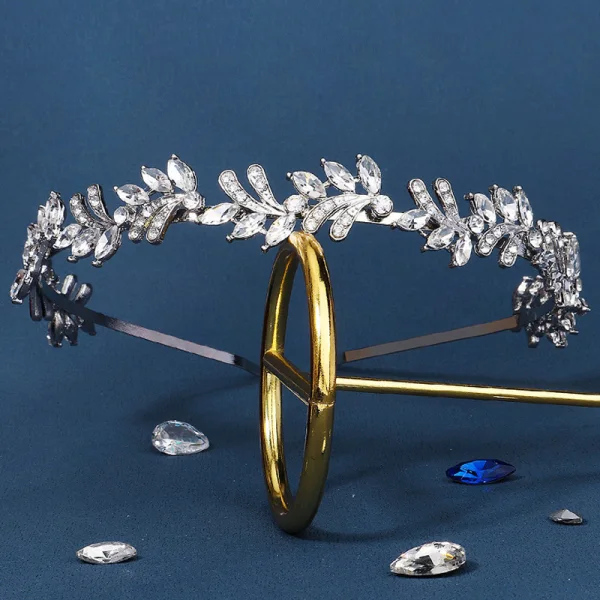 Vintage Sølv Rhinestone Legering Har Tilbehor Hårbøyle 2023 Bryllup