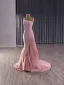 High End Rosa Ballkleider 2025 Meerjungfrau One-Shoulder Ärmellos Rückenfreies Sweep / Pinsel Zug Festliche Kleider