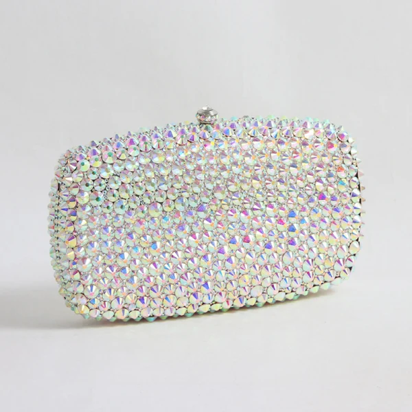 Sparkly Fashion Silver Laser Rhinestone Evening Party Clutch Bags 2022