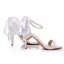 Charmant Weiß Perle Knöchelriemen Schleife Brautschuhe 2024 8 cm Stilettos Peeptoes Hochzeit Sandaletten Hochhackige