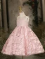 Lovely Blushing Pink Beading Sequins Appliques Short Birthday Flower Girl Dresses 2024 Ball Gown Scoop Neck Sleeveless Backless
