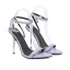 Charmant Blanche Soirée Sandales Femme 2022 Bride Cheville 11 cm Talons Aiguilles Peep Toes / Bout Ouvert Sandales Talons Hauts