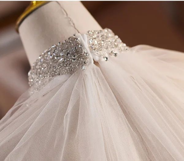 Charming White Handmade Rhinestone Prom shawl 2025